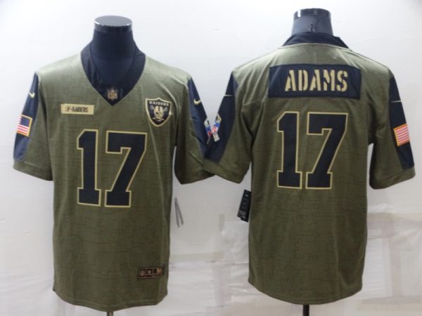 Men's Las Vegas Raiders #17 Davante Adams Olive Salute To Service Limited Stitched Jersey - Custom Name
