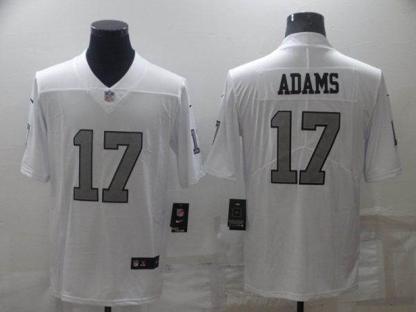 Men's Las Vegas Raiders #17 Davante Adams White Color Rush Limited Stitched Jersey - Custom Name