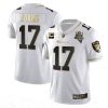 Men's Las Vegas Raiders #17 Davante Adams White Gold With C Patch Stitched Jersey - Custom Name