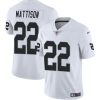 Men's Las Vegas Raiders #22 Alexander Mattison White 2024 Vapor Stitched Football Jersey - Custom Name
