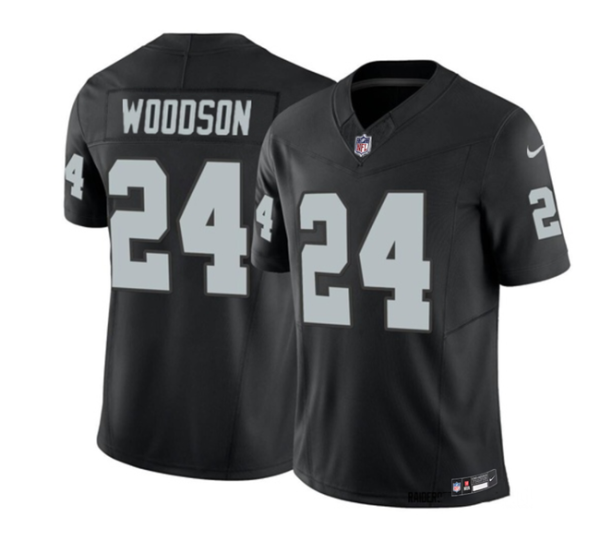 Men's Las Vegas Raiders #24 Charles Woodson Black 2023 F.U.S.E Vapor Untouchable Stitched Football Jersey - Custom Name