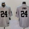 Men’s Las Vegas Raiders #24 Marshawn Lynch Grey Vapor Untouchable Limited Stitched Jersey  - Custom Name