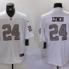 Men’s Las Vegas Raiders #24 Marshawn Lynch White Vapor Untouchable Limited Stitched Jersey - Custom Name