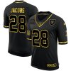 Men's Las Vegas Raiders #28 Josh Jacobs Black Gold Salute To Service Limited Stitched Jersey - Custom Name