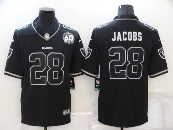 Men's Las Vegas Raiders #28 Josh Jacobs Black Shadow Vapor Limited Stitched Jersey - Custom Name