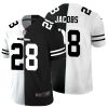 Men's Las Vegas Raiders #28 Josh Jacobs Black & White NFL Split Vapor Split Limited Stitched Jersey - Custom Name