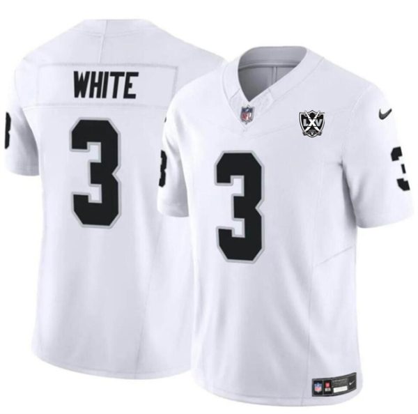 Men's Las Vegas Raiders #3 Zamir White 2024 F.U.S.E 65th Anniversary Patch Vapor Stitched Football Jersey - Custom Name