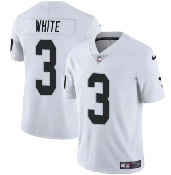 Men's Las Vegas Raiders #3 Zamir White White 2024 Vapor Stitched Football Jersey - Custom Name