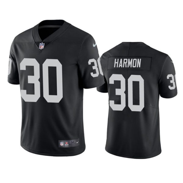 Men's Las Vegas Raiders #30 Duron Harmon Black Vapor Untouchable Limited Stitched Jersey - Custom Name