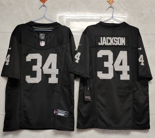 Men's Las Vegas Raiders #34 Bo Jackson Black 2023 F.U.S.E Vapor Untouchable Stitched Football Jersey - Custom Name