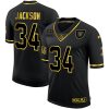 Men's Las Vegas Raiders #34 Bo Jackson Black Gold Salute To Service Limited Stitched Jersey - Custom Name
