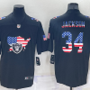 Men's Las Vegas Raiders #34 Bo Jackson Black USA Flag Limited Stitched Jersey - Custom Name