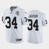 Men's Las Vegas Raiders #34 Bo Jackson White NFL 2020 Inaugural Season Vapor Limited Stitched Jersey - Custom Name