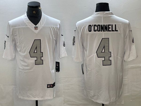 Men's Las Vegas Raiders #4 Aidan O Connell White Vapor Untouchable Stitched Football Jersey  - Custom Name