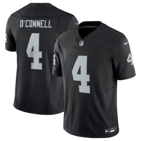 Men's Las Vegas Raiders #4 Aidan O'Connell Black 2023 F.U.S.E Vapor Untouchable Stitched Football Jersey - Custom Name