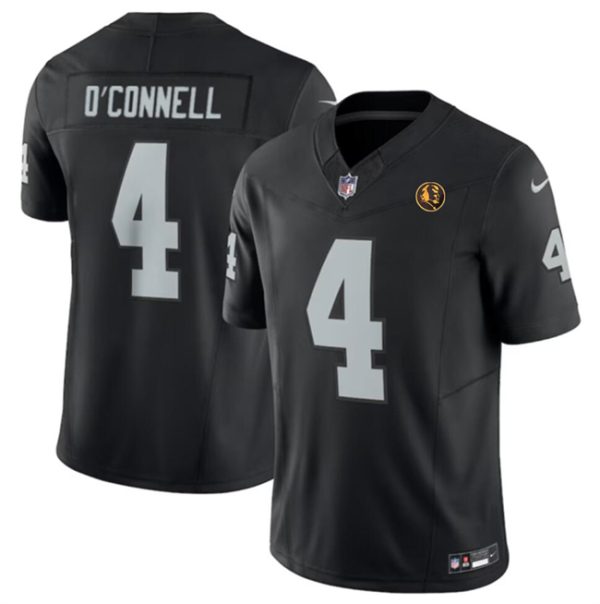 Men's Las Vegas Raiders #4 Aidan O'Connell Black 2023 F.U.S.E. With John Madden Patch Vapor Limited Stitched Football Jersey - Custom Name