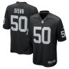 Men's Las Vegas Raiders #50 Jayon Brown Black Stitched Game Jersey - Custom Name