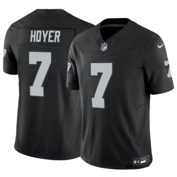 Men's Las Vegas Raiders #7 Brian Hoyer Black 2023 F.U.S.E Vapor Untouchable Stitched Football Jersey  - Custom Name