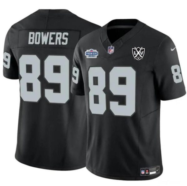 Men's Las Vegas Raiders #89 Brock Bowers Black 2024 F.U.S.E 65th Anniversary Patch Vapor Stitched Football Jersey - Custom Name