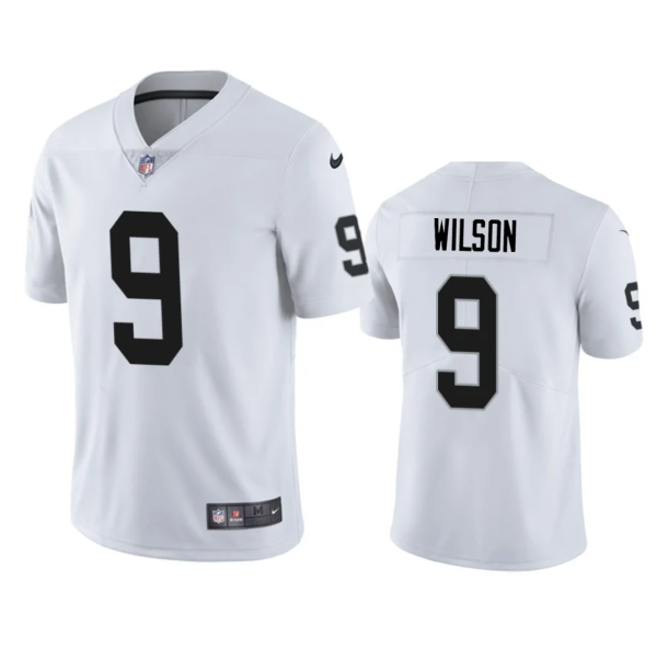 Men's Las Vegas Raiders #9 Tyree Wilson White 2023 Draft Vapor Limited Stitched Football Jersey - Custom Name