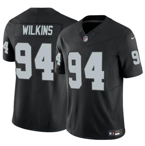 Men's Las Vegas Raiders #94 Christian Wilkins Black 2024 F.U.S.E Vapor Stitched Football Jersey - Custom Name