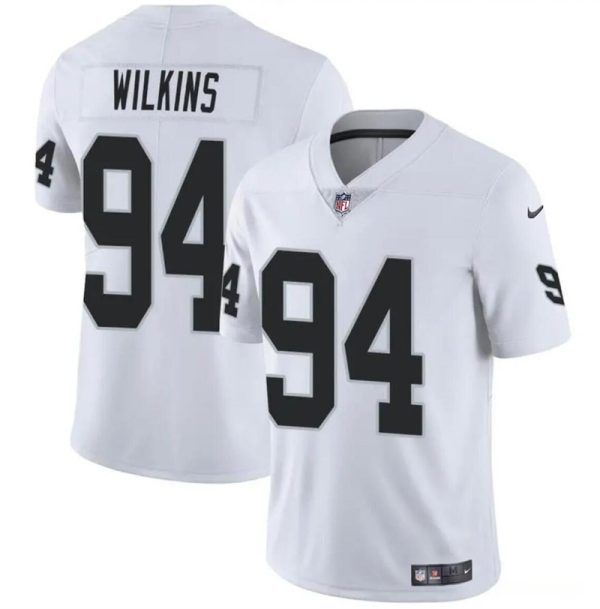 Men's Las Vegas Raiders #94 Christian Wilkins White Vapor Stitched Football Jersey  - Custom Name