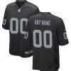 Men's Las Vegas Raiders Customized Black Stitched Game Jersey - Custom Name