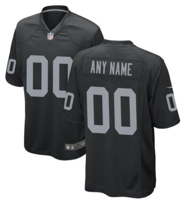 Men's Las Vegas Raiders Customized Black Stitched Game Jersey - Custom Name