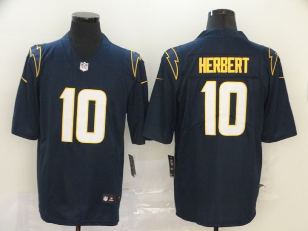 Men's Los Angeles Chargers #10 Justin Herbert 2020 Navy Vapor Untouchable Limited Stitched NFL Jersey - Custom Name