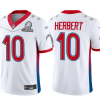 Men's Los Angeles Chargers #10 Justin Herbert 2022 White Pro Bowl Stitched Jersey - Custom Name