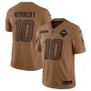 Men's Los Angeles Chargers #10 Justin Herbert 2023 Brown Salute To Service Limited Football Jersey - Custom Name