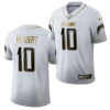 Men's Los Angeles Chargers #10 Justin Herbert Golden White Limited Stitched Football Jersey - Custom Name