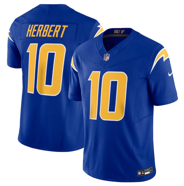 Men's Los Angeles Chargers #10 Justin Herbert Royal 2023 F.U.S.E. Vapor Untouchable Limited Stitched Jersey - Custom Name