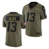 Men's Los Angeles Chargers #13 Keenan Allen 2021 Olive Salute To Service Limited Stitched Jersey  - Custom Name