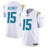 Men's Los Angeles Chargers #15 Ladd McConkey White 2024 Draft Vapor Limited Stitched Football Jersey - Custom Name