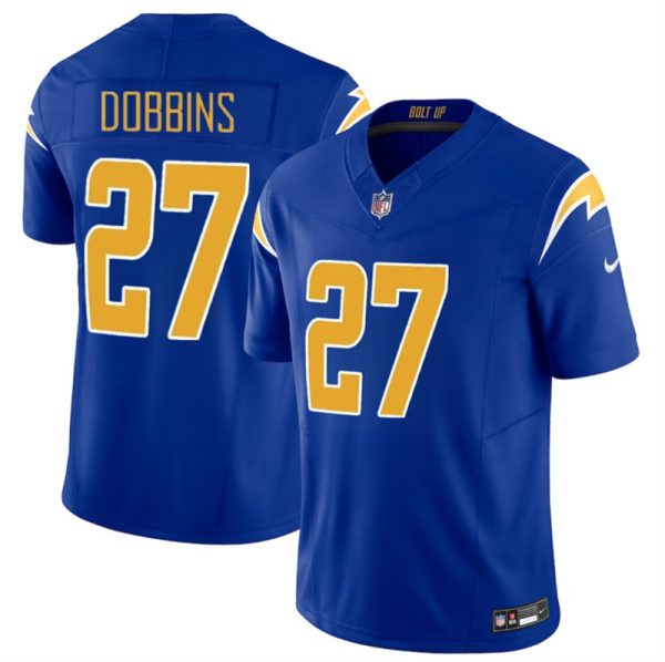 Men's Los Angeles Chargers #27 J.K. Dobbins Royal 2024 F.U.S.E Vapor Limited Stitched Football Jersey - Custom Name