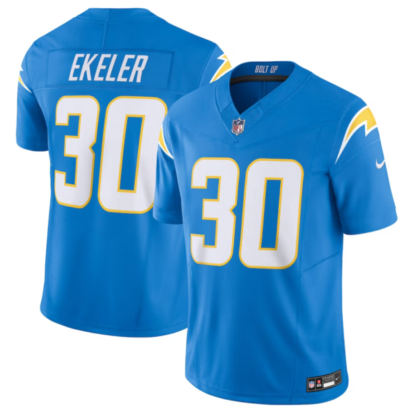 Men's Los Angeles Chargers #30 Austin Ekeler Blue 2023 F.U.S.E. Vapor Untouchable Limited Stitched Jersey - Custom Name