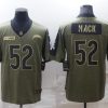 Men's Los Angeles Chargers #52 Khalil Mack Olive Salute To Service Limited Stitched Jersey - Custom Name