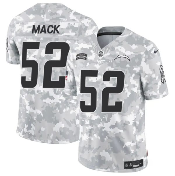 Men's Los Angeles Chargers #52 Khalil Mack2024 F.U.S.E Arctic Camo Salute to Service Limited Stitched Football Jersey - Custom Name