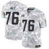 Men's Los Angeles Chargers #76 Joe Alt 2024 F.U.S.E Arctic Camo Salute to Service Limited Stitched Football Jersey - Custom Name