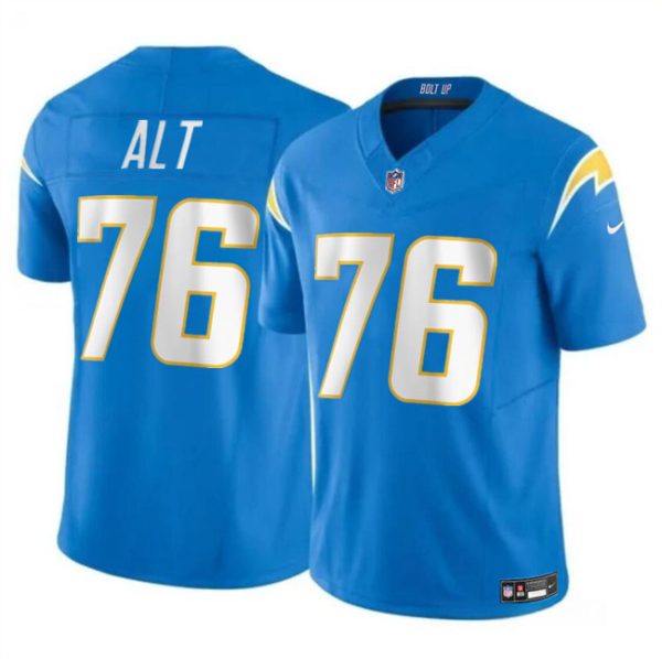 Men's Los Angeles Chargers #76 Joe Alt Light Blue 2024 Draft F.U.S.E. Vapor Limited Stitched Football Jersey - Custom Name