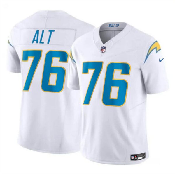 Men's Los Angeles Chargers #76 Joe Alt White 2024 Draft F.U.S.E. Vapor Limited Stitched Football Jersey - Custom Name
