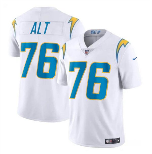 Men's Los Angeles Chargers #76 Joe Alt White Vapor Limited Stitched Football Jersey - Custom Name