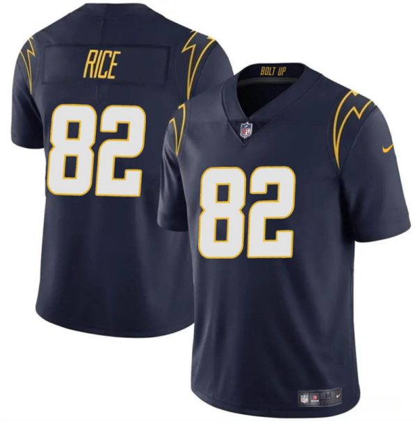 Men's Los Angeles Chargers #82 Brenden Rice Navy 2024 Draft Vapor Limited Stitched Football Jersey - Custom Name