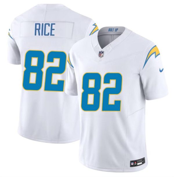 Men's Los Angeles Chargers #82 Brenden Rice White 2024 Draft F.U.S.E Vapor Limited Stitched Football Jersey - Custom Name