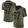 Men's Los Angeles Chargers #97 Joey Bosa 2021 Olive Salute To Service Limited Stitched Jersey - Custom Name