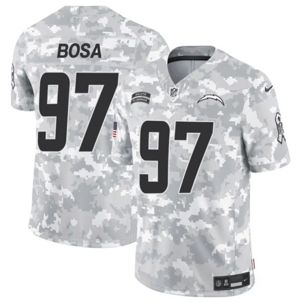 Men's Los Angeles Chargers #97 Joey Bosa 2024 F.U.S.E Arctic Camo Salute to Service Limited Stitched Football Jersey - Custom Name