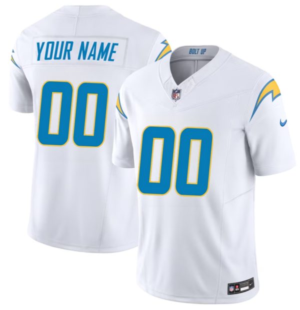 Men's Los Angeles Chargers Active Player Custom White 2023 F.U.S.E. Vapor Untouchable Limited Stitched Football Jersey - Custom Name