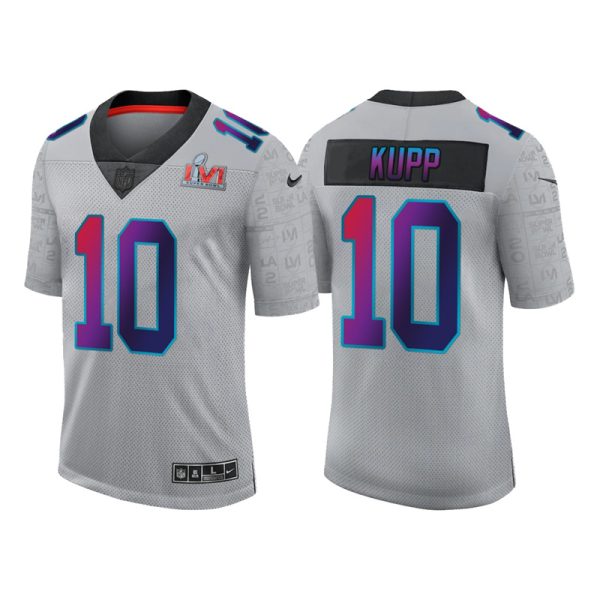 Men's Los Angeles Rams #10 Cooper Kupp 2022 Grey Super Bowl LVI Limited Stitched Jersey  - Custom Name