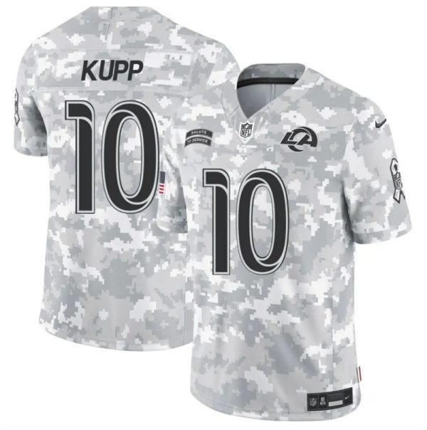 Men's Los Angeles Rams #10 Cooper Kupp 2024 F.U.S.E Arctic Camo Salute to Service Limited Stitched Football Jersey - Custom Name
